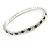 Slim Montana Blue/ Clear Crystal Flex Bracelet In Silver Tone Metal - up to 17cm L - For Small Wrist - view 4