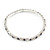 Slim Montana Blue/ Clear Crystal Flex Bracelet In Silver Tone Metal - up to 17cm L - For Small Wrist - view 5