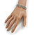 Black/ Clear Flex Bracelet in Silver Tone - 17cm L - view 2