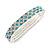Aqua/ Clear Flex Bracelet in Silver Tone - 17cm L - view 5
