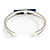 Rhodium Plated with Sodalite Central Stone Cuff Bangle Bracelet - 17cm Long - view 4