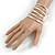 Wide Statement Polished Rhodium Plated Bar Cuff Bangle Bracelet - 20cm Long - view 2