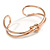 Modern Polished Knot Cuff Bangle Bracelet in Rose Gold Tone - 19cm Long - view 3