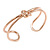 Modern Polished Knot Cuff Bangle Bracelet in Rose Gold Tone - 19cm Long - view 5
