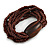Multistrand Brown Glass Bead with Wooden Bead Flex Bracelet - Medium - view 3
