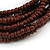 Multistrand Brown Glass Bead with Wooden Bead Flex Bracelet - Medium - view 5