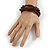 Multistrand Brown Glass Bead with Wooden Bead Flex Bracelet - Medium - view 2