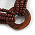 Multistrand Brown Glass Bead with Wooden Rings Flex Bracelet - Medium - view 4