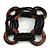 Multistrand Black Glass Bead with Wooden Rings Flex Bracelet - Medium - view 3