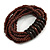 Multistrand Brown Glass Bead with Wooden Rings Flex Bracelet - Medium - view 4