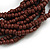 Multistrand Brown Glass Bead with Wooden Rings Flex Bracelet - Medium - view 3