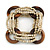 Multistrand Antique White Glass Bead with Wooden Rings Flex Bracelet - Medium - view 3