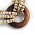 Multistrand Antique White Glass Bead with Wooden Rings Flex Bracelet - Medium - view 4