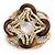 Multistrand Antique White Glass Bead with Wooden Rings Flex Bracelet - Medium - view 5