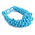 Chunky Glass Beads and Semiprecious Stone Bracelet In Light Blue - 18cm Long - view 7