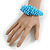 Chunky Glass Beads and Semiprecious Stone Bracelet In Light Blue - 18cm Long - view 2