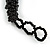 Chunky Glass Beads and Semiprecious Stone Bracelet In Black - 18cm Long - view 6