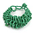 Chunky Glass Beads and Semiprecious Stone Bracelet In Apple Green - 18cm Long - view 3