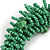 Chunky Glass Beads and Semiprecious Stone Bracelet In Apple Green - 18cm Long - view 4