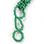 Chunky Glass Beads and Semiprecious Stone Bracelet In Apple Green - 18cm Long - view 9