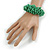 Chunky Glass Beads and Semiprecious Stone Bracelet In Apple Green - 18cm Long - view 2