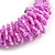 Chunky Glass Beads and Semiprecious Stone Bracelet In Pink - 18cm Long - view 5