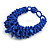 Chunky Glass Beads and Semiprecious Stone Bracelet In Blue - 18cm Long - view 3