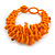 Chunky Glass Beads and Semiprecious Stone Bracelet In Orange - 17cm Long - Small - view 3