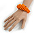 Chunky Glass Beads and Semiprecious Stone Bracelet In Orange - 17cm Long - Small - view 2