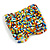 Wide Multicoloured Glass Bead Flex Bracelet - Large - up to 22cm wrist - view 3