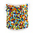 Wide Multicoloured Glass Bead Flex Bracelet - Large - up to 22cm wrist - view 5