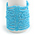 Wide Light Blue Glass Bead Flex Bracelet - Large - up to 22cm wrist - view 5