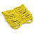 Wide Bright Yellow Glass Bead Flex Bracelet - Large - up to 22cm wrist - view 3
