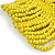 Wide Bright Yellow Glass Bead Flex Bracelet - Large - up to 22cm wrist - view 4