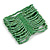 Wide Apple Green Glass Bead Flex Bracelet - Large - up to 22cm wrist - view 3