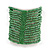 Wide Apple Green Glass Bead Flex Bracelet - Large - up to 22cm wrist - view 5