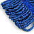Wide Blue Glass Bead Flex Bracelet - Large - up to 22cm wrist - view 5