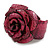 Statement Pink Snake Print Leather Rose Flower Flex Cuff Bangle Bracelet - Adjustable - view 4