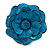 Statement Turquoise Snake Print Leather Flower Flex Cuff Bangle Bracelet - Adjustable - view 3