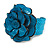 Statement Turquoise Snake Print Leather Flower Flex Cuff Bangle Bracelet - Adjustable - view 6