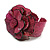 Statement Fuchsia Pink Snake Print Leather Flower Flex Cuff Bangle Bracelet - Adjustable - view 6