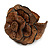 Statement Taupe Brown Snake Print Leather Flower Flex Cuff Bangle Bracelet - Adjustable - view 6
