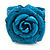 Statement Turquoise Snake Print Leather Rose Flower Flex Cuff Bangle Bracelet - Adjustable - view 7