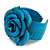 Statement Turquoise Snake Print Leather Rose Flower Flex Cuff Bangle Bracelet - Adjustable - view 6