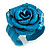 Statement Turquoise Snake Print Leather Rose Flower Flex Cuff Bangle Bracelet - Adjustable - view 9