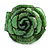 Statement Green Snake Print Leather Rose Flower Flex Cuff Bangle Bracelet - Adjustable - view 3