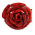 Statement Red Snake Print Leather Rose Flower Flex Cuff Bangle Bracelet - Adjustable - view 3