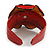 Statement Red Snake Print Leather Rose Flower Flex Cuff Bangle Bracelet - Adjustable - view 7
