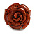 Statement Orange Snake Print Leather Rose Flower Flex Cuff Bangle Bracelet - Adjustable - view 4