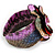 Statement Multicoloured Snake Print Leather Flower Flex Cuff Bangle Bracelet - Adjustable - view 7